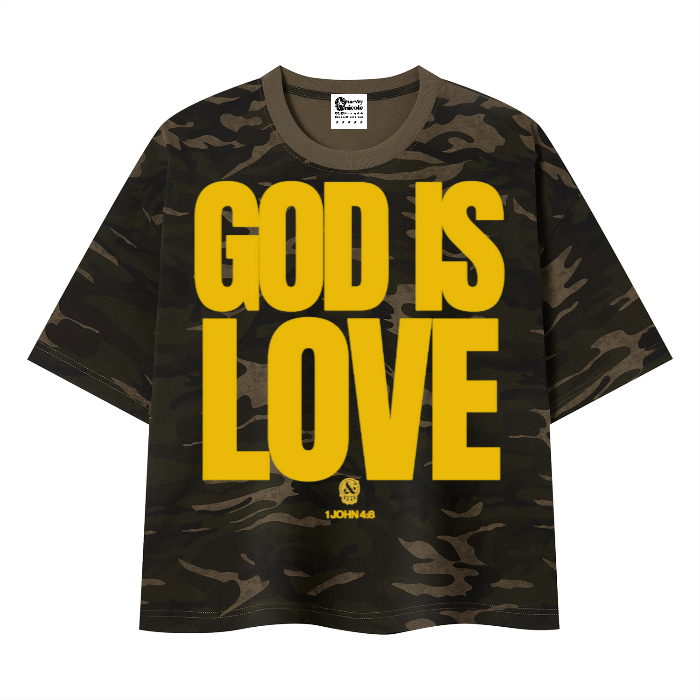 God is Love Camo Boxy T (Gold) Unisex