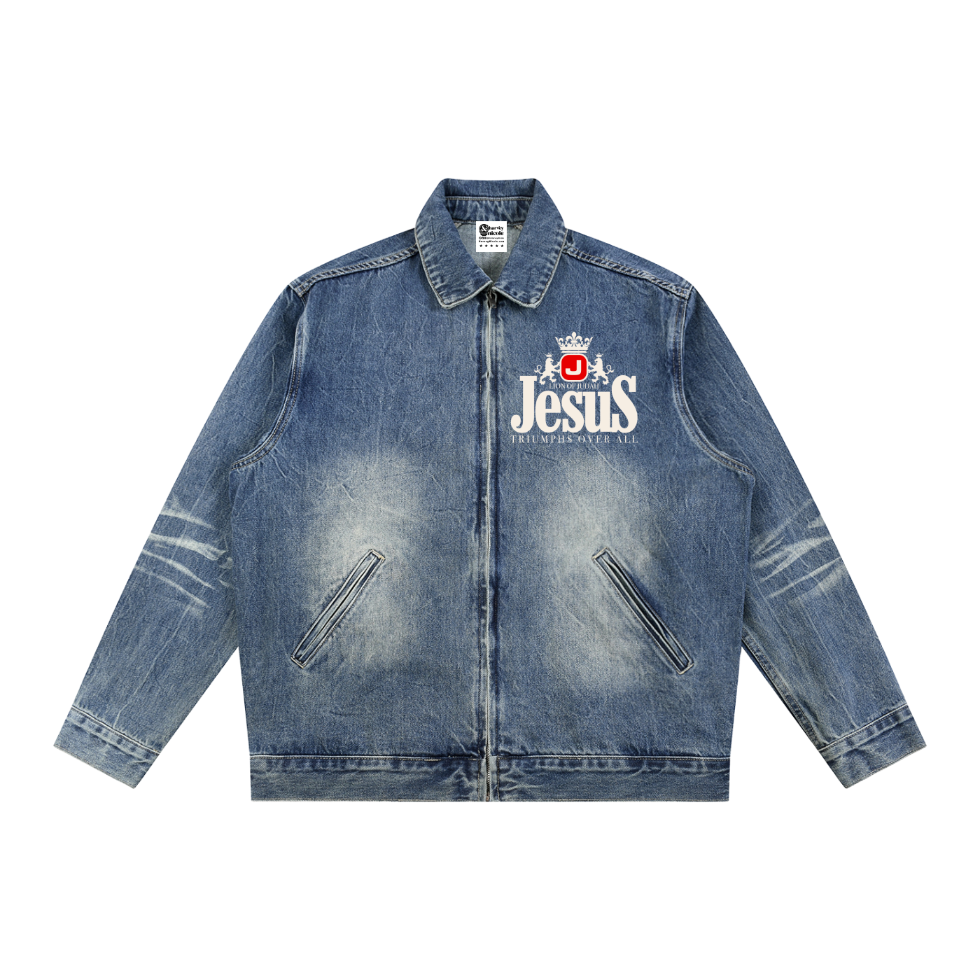 Lion of Juda Vintage Wash Denim Jacket